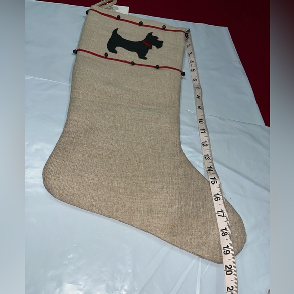 New Scottish Terrier STOCKING Scottie Tan Black Red Christmas Jute cotton BELLS - Picture 8 of 12